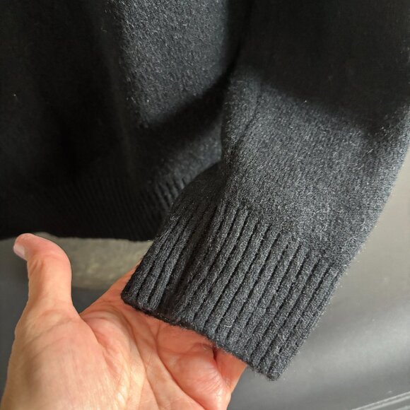 Charlie B Black Mock Neck Sweater with White Large Heart on Back - Zip Side Neck - Picture 4 of 8